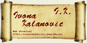 Ivona Kalanović vizit kartica